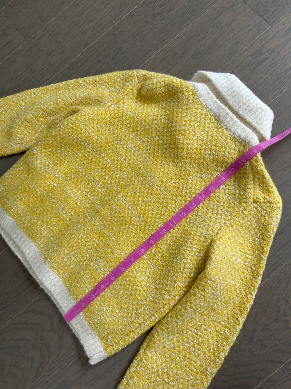 MAJE Missiony Collared Metallic Bouclé Cardigan Sweater Yellow With Tags SMALL - Picture 6 of 7